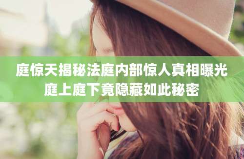 庭惊天揭秘法庭内部惊人真相曝光庭上庭下竟隐藏如此秘密