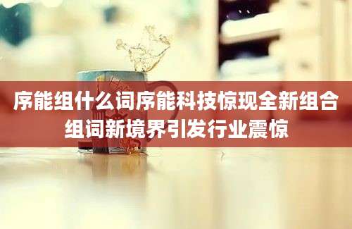 序能组什么词序能科技惊现全新组合组词新境界引发行业震惊