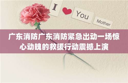 广东消防广东消防紧急出动一场惊心动魄的救援行动震撼上演