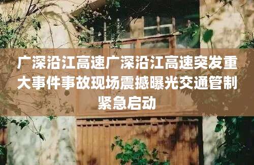 广深沿江高速广深沿江高速突发重大事件事故现场震撼曝光交通管制紧急启动