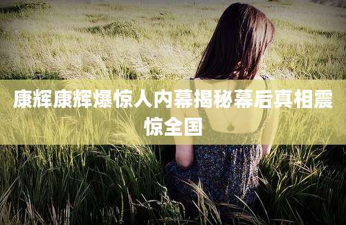 康辉康辉爆惊人内幕揭秘幕后真相震惊全国