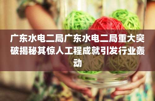 广东水电二局广东水电二局重大突破揭秘其惊人工程成就引发行业轰动
