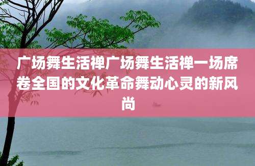 广场舞生活禅广场舞生活禅一场席卷全国的文化革命舞动心灵的新风尚