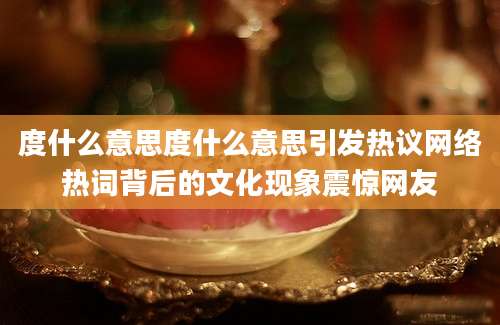 度什么意思度什么意思引发热议网络热词背后的文化现象震惊网友
