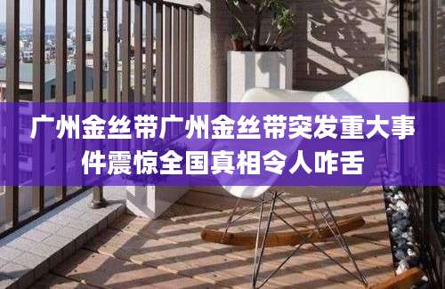 广州金丝带广州金丝带突发重大事件震惊全国真相令人咋舌
