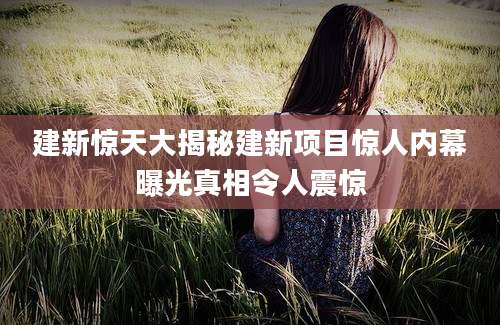 建新惊天大揭秘建新项目惊人内幕曝光真相令人震惊