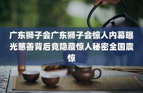 广东狮子会广东狮子会惊人内幕曝光慈善背后竟隐藏惊人秘密全国震惊