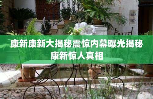康新康新大揭秘震惊内幕曝光揭秘康新惊人真相