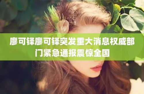 廖可铎廖可铎突发重大消息权威部门紧急通报震惊全国