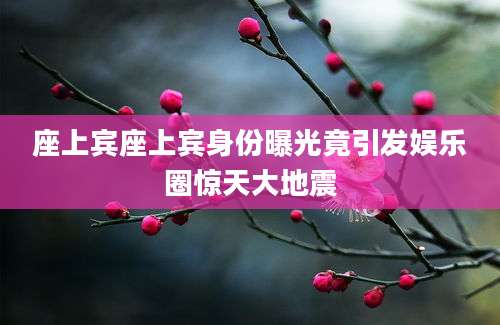 座上宾座上宾身份曝光竟引发娱乐圈惊天大地震