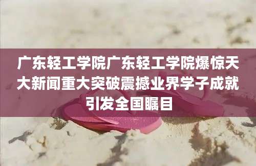 广东轻工学院广东轻工学院爆惊天大新闻重大突破震撼业界学子成就引发全国瞩目