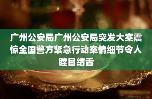 广州公安局广州公安局突发大案震惊全国警方紧急行动案情细节令人瞠目结舌