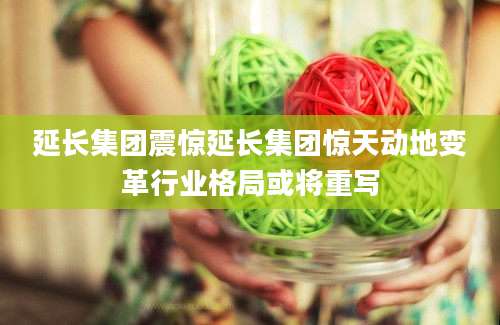 延长集团震惊延长集团惊天动地变革行业格局或将重写