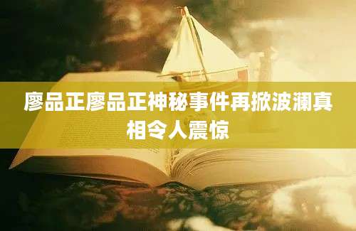 廖品正廖品正神秘事件再掀波澜真相令人震惊