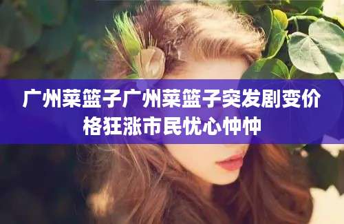 广州菜篮子广州菜篮子突发剧变价格狂涨市民忧心忡忡