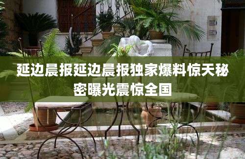延边晨报延边晨报独家爆料惊天秘密曝光震惊全国