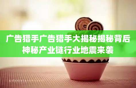 广告猎手广告猎手大揭秘揭秘背后神秘产业链行业地震来袭