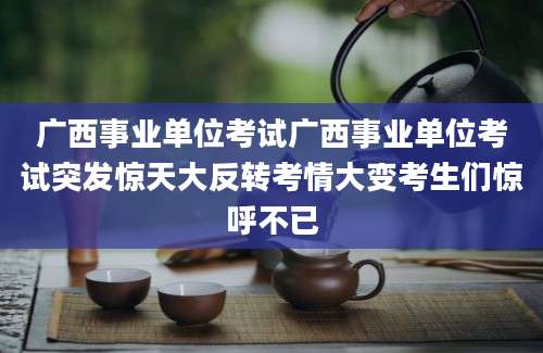 广西事业单位考试广西事业单位考试突发惊天大反转考情大变考生们惊呼不已