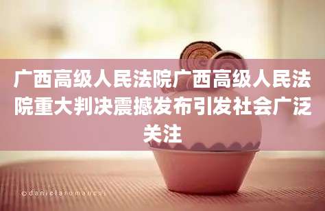 广西高级人民法院广西高级人民法院重大判决震撼发布引发社会广泛关注