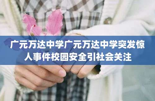 广元万达中学广元万达中学突发惊人事件校园安全引社会关注