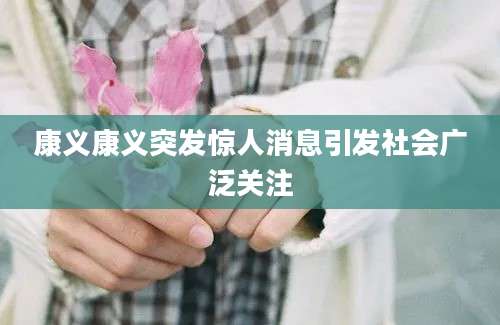 康义康义突发惊人消息引发社会广泛关注