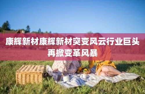 康辉新材康辉新材突变风云行业巨头再掀变革风暴