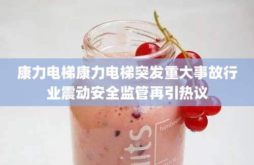 康力电梯康力电梯突发重大事故行业震动安全监管再引热议