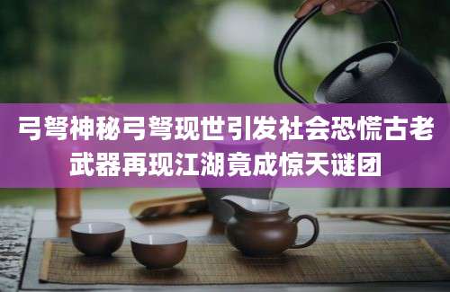 弓弩神秘弓弩现世引发社会恐慌古老武器再现江湖竟成惊天谜团