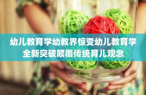 幼儿教育学幼教界惊变幼儿教育学全新突破颠覆传统育儿观念
