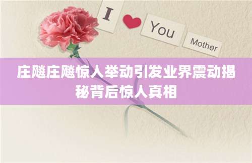 庄飚庄飚惊人举动引发业界震动揭秘背后惊人真相