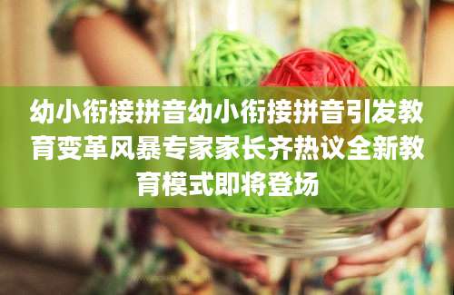 幼小衔接拼音幼小衔接拼音引发教育变革风暴专家家长齐热议全新教育模式即将登场