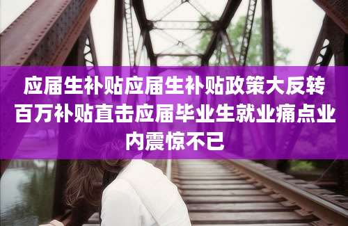 应届生补贴应届生补贴政策大反转百万补贴直击应届毕业生就业痛点业内震惊不已