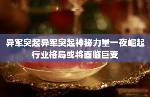 异军突起异军突起神秘力量一夜崛起行业格局或将面临巨变