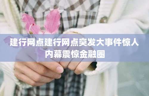 建行网点建行网点突发大事件惊人内幕震惊金融圈