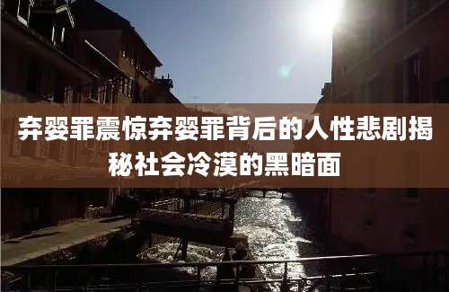 弃婴罪震惊弃婴罪背后的人性悲剧揭秘社会冷漠的黑暗面