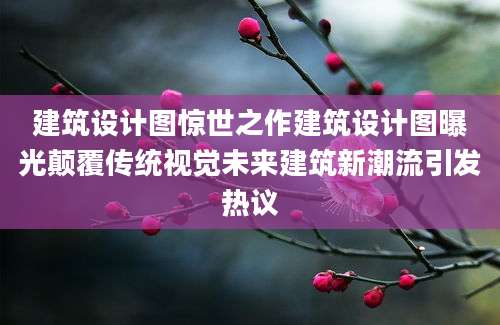 建筑设计图惊世之作建筑设计图曝光颠覆传统视觉未来建筑新潮流引发热议