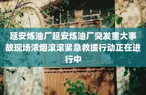 延安炼油厂延安炼油厂突发重大事故现场浓烟滚滚紧急救援行动正在进行中