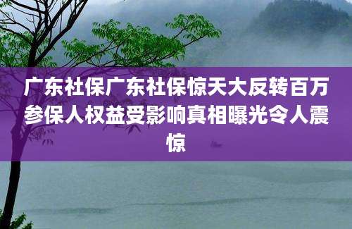 广东社保广东社保惊天大反转百万参保人权益受影响真相曝光令人震惊