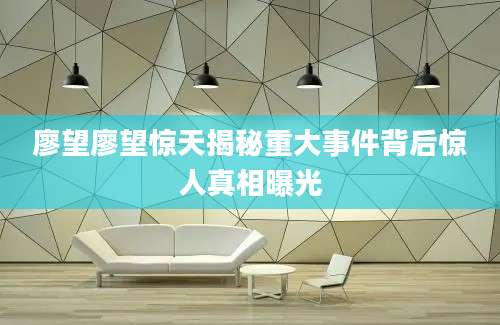 廖望廖望惊天揭秘重大事件背后惊人真相曝光