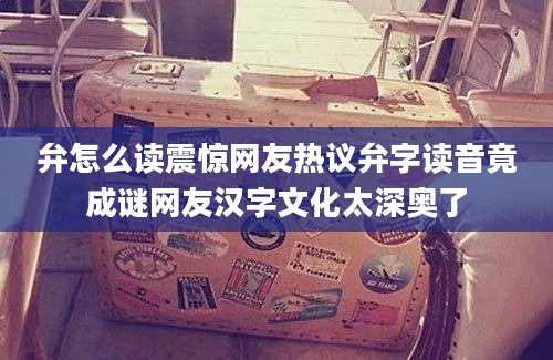 弁怎么读震惊网友热议弁字读音竟成谜网友汉字文化太深奥了