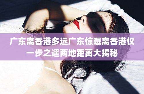 广东离香港多远广东惊曝离香港仅一步之遥两地距离大揭秘