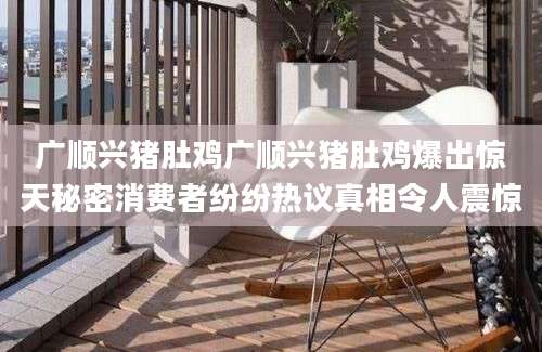 广顺兴猪肚鸡广顺兴猪肚鸡爆出惊天秘密消费者纷纷热议真相令人震惊