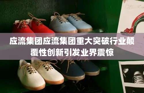 应流集团应流集团重大突破行业颠覆性创新引发业界震惊